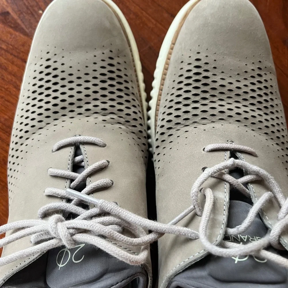 Cole Haan Mens 2.0 Zerogrand Laser Wingtip Oxford Gray Shoes C23814 Size 10M